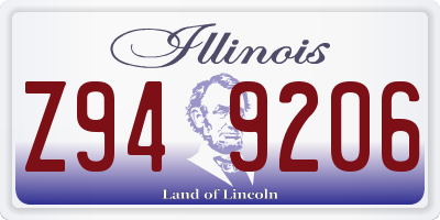 IL license plate Z949206