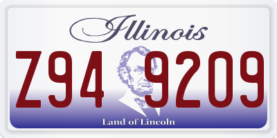 IL license plate Z949209