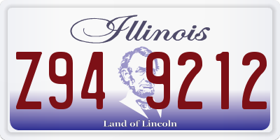 IL license plate Z949212