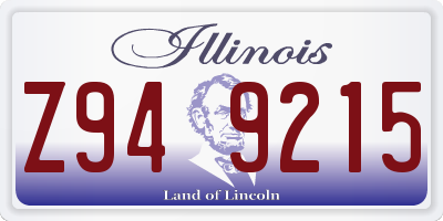 IL license plate Z949215