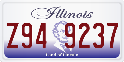 IL license plate Z949237