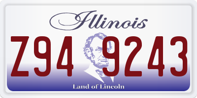 IL license plate Z949243