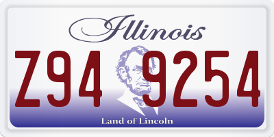 IL license plate Z949254