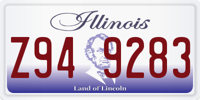 IL license plate Z949283