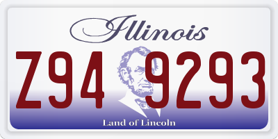 IL license plate Z949293