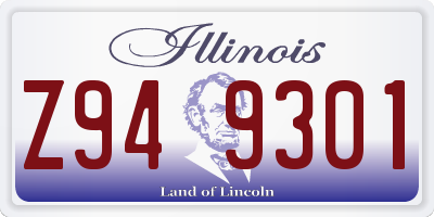 IL license plate Z949301