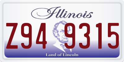 IL license plate Z949315