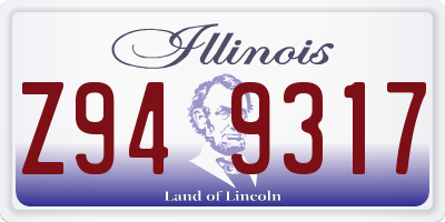 IL license plate Z949317