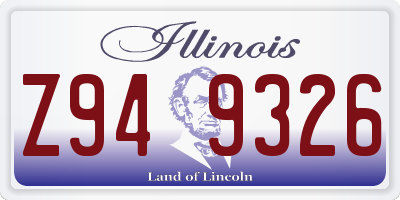 IL license plate Z949326