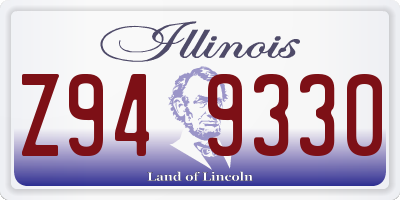 IL license plate Z949330