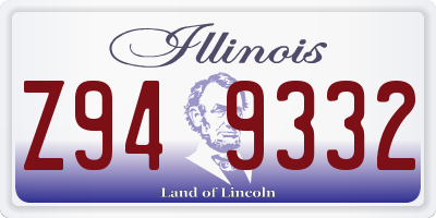 IL license plate Z949332