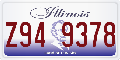 IL license plate Z949378