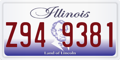 IL license plate Z949381