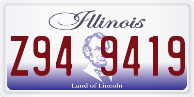 IL license plate Z949419