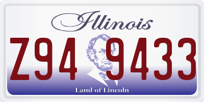 IL license plate Z949433