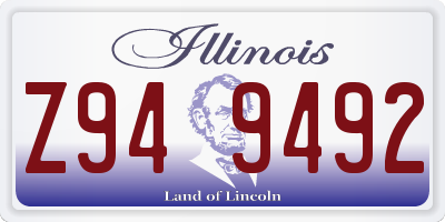 IL license plate Z949492
