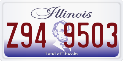 IL license plate Z949503