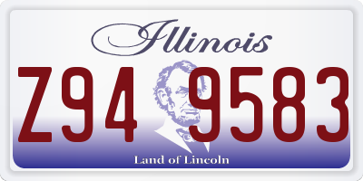 IL license plate Z949583