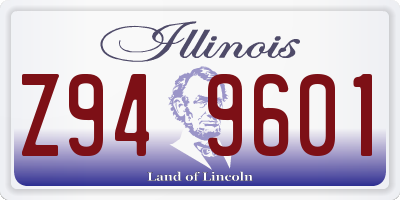 IL license plate Z949601