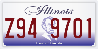 IL license plate Z949701