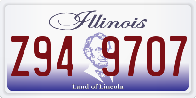 IL license plate Z949707