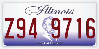 IL license plate Z949716