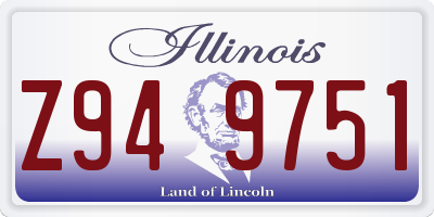 IL license plate Z949751