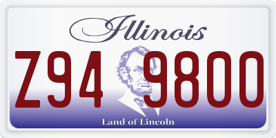IL license plate Z949800