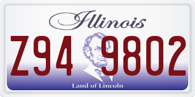 IL license plate Z949802