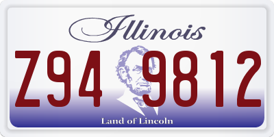 IL license plate Z949812