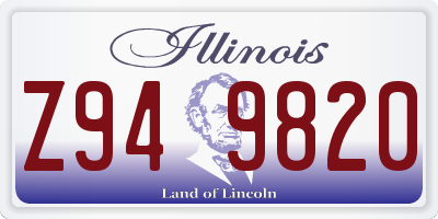 IL license plate Z949820