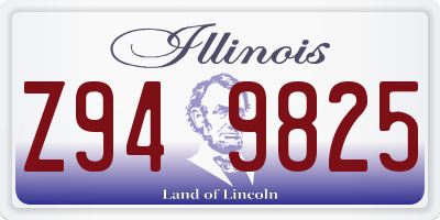 IL license plate Z949825