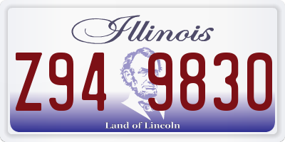 IL license plate Z949830