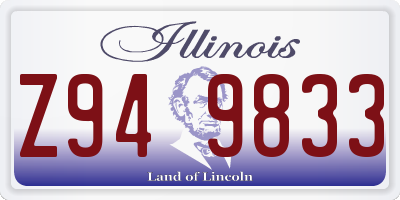 IL license plate Z949833