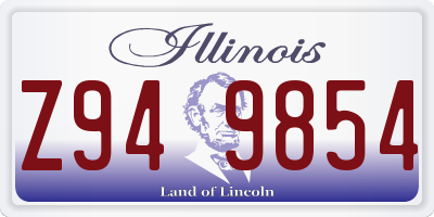 IL license plate Z949854