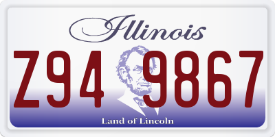 IL license plate Z949867