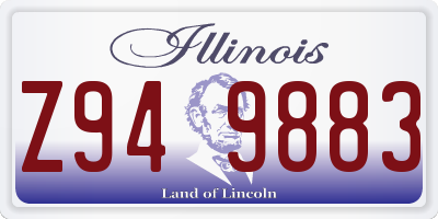 IL license plate Z949883