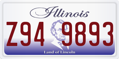 IL license plate Z949893