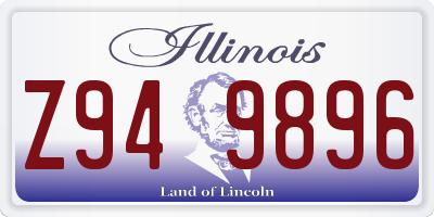 IL license plate Z949896