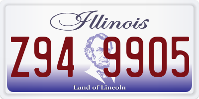 IL license plate Z949905
