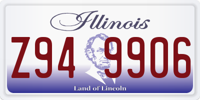 IL license plate Z949906