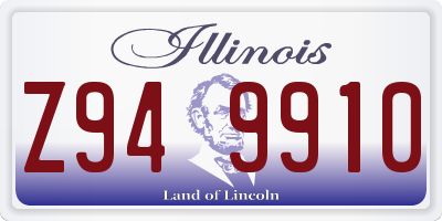 IL license plate Z949910