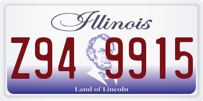 IL license plate Z949915