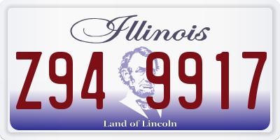 IL license plate Z949917