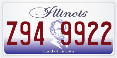 IL license plate Z949922