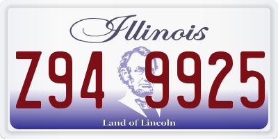 IL license plate Z949925