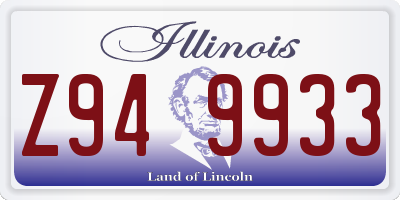 IL license plate Z949933