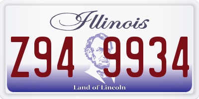 IL license plate Z949934