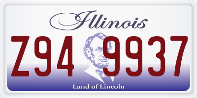 IL license plate Z949937