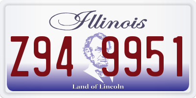 IL license plate Z949951